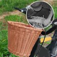 thumbnail image 4 of Cheers.US Handlebar Bike Basket Rattan Storage Pounch Waterproof with Leather Straps Bicycle Removable Front Handlebar Basket Carrier Bicycle Accessory, 4 of 7