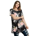 thumbnail image 4 of LARACE Plus Size Tunic Tops for Women Summer Short Sleeve Round Neck Woman Plus Top A-Black05_4X, 4 of 7