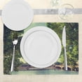 thumbnail image 3 of Ambesonne Paris Place Mats Set of 4, Eiffel Tower Seine River, Standard Size, Almond Green Pale Brown, 3 of 6
