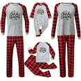 thumbnail image 4 of Mifsaly Family Christmas Pajama Sets 2025 Cute Xmas Santa 2 Piece Pjs Raglan Long Sleeve Pullover Sleepwear Crewneck Nightwear Plaid Sleep Pant with Pockets Holiday Festival Loungewear, 4 of 5