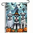 thumbnail image 6 of 1pc, Halloween Schnauzer Party Flag, with Ghost Dress Up, Mummy Dress Up, Witch Costume Party, Ghost Black Castle & Cross Theme Night, Durable Polyester Fabric Outdoor Decoration, Perfect for Garden,, 6 of 6
