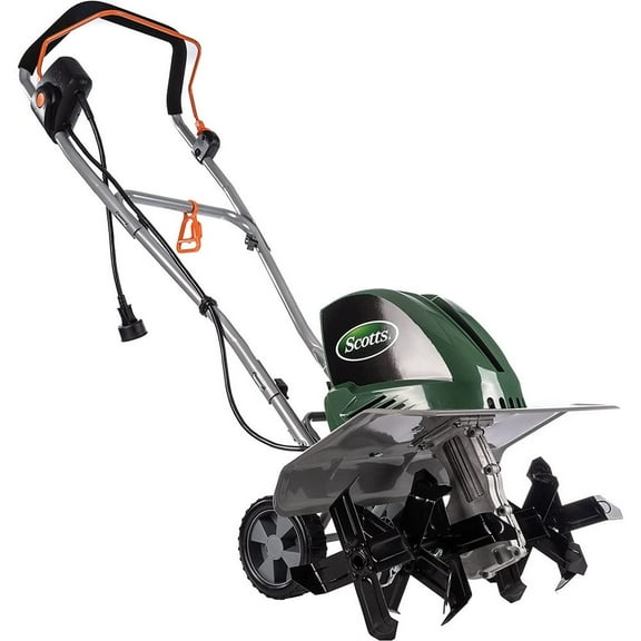 Scotts Outdoor Power Tools 14 Amp 20-Inch Electric Garden Tiller Cultivator, Adjustable Tines, Green