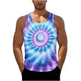 thumbnail image 2 of SGFCWSX Men's Tank Tops Tie Dye Print Sleeveless Shirts for Men Breathable Casual Summer Beach Quick Dry Muscle Tank Top Purple Size L, 2 of 6