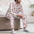 thumbnail image 7 of Naloa Hello Easter Men’s Pajamas Set - Long Sleeve Button Down Sleep Shirt and Pajama Bottoms Sleepwear Set-Medium, 7 of 7