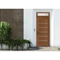 thumbnail image 4 of Front Exterior Prehung Metal-Plastic Door | Manux 8415 Walnut | Top Sidelite Transom | Office Commercial and Residential Doors Entrance Patio Garage 36 x 94 (W36x80+14) Right-hand, 4 of 5
