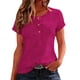 thumbnail image 3 of TaTaai Women's Summer Base Layer Top Short Sleeve V-Neck Mesh Fabric Ribbed Knit Casual Slim Fit Multi-Color T-Shirt Gift, 3 of 7