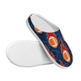 thumbnail image 3 of Daiia American Football and Fire Flames Print Women’s Fuzzy Slippers Memory Foam Lightweight House Shoes Cozy Loafer Flannel House Shoes-35/36, 3 of 7