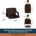 thumbnail image 4 of Seamander Large Size Foldable Stadium Seat Chair for Bleacher Padded Back Support with 6 Reclining Positions, Brown, 4 of 4