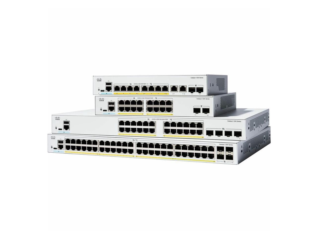 Cisco Catalyst C1200-24FP-4G Ethernet Switch, 24 Ports - Manageable - Gigabit Ethernet - 10/100/1000Base-T, 1000Base-X - 3 Layer Supported