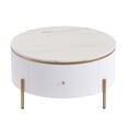 thumbnail image 4 of 31.5" Modern Round Coffee Table with 2 large Drawers Storage Accent Table,White, 4 of 12