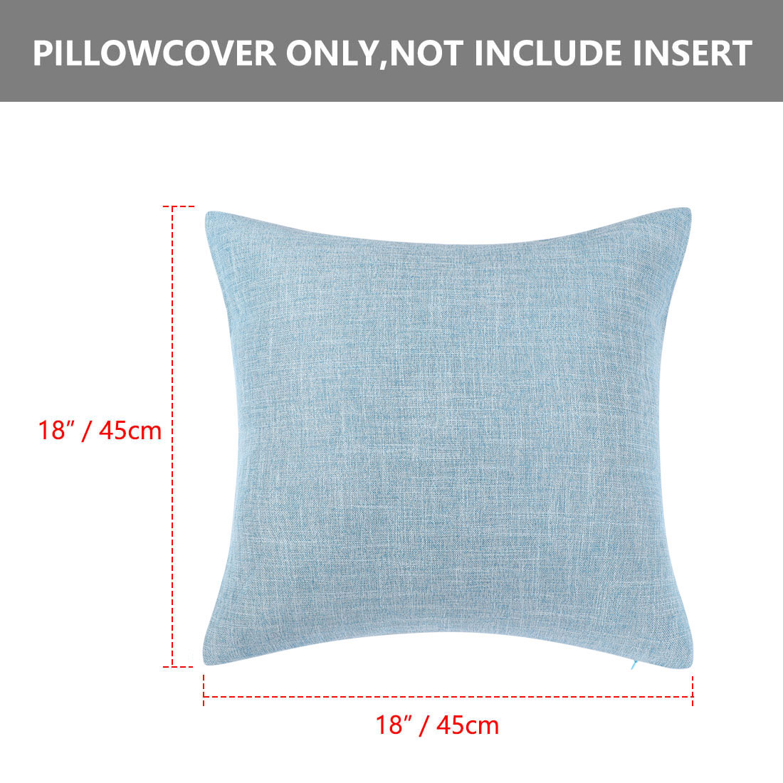 Unique Bargains 2 Pack Cotton Linen Throw Pillow Covers 18" x 18" Blue