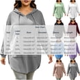 thumbnail image 6 of Women Plus-Size Long Hooded Sweatshirt Drawstring Long Sleeve Curved Hem Hoodie Tops With Kangaroo Pocket Casual Loose Daily Outerwear White L, 6 of 6