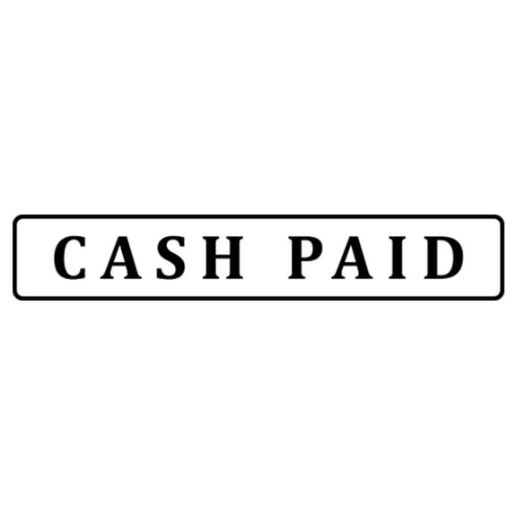 Printtoo Cash Paid Self Inking Rubber Stamp Pre-Inked Office Stamp- Home Office Business Stationery, Black- 42 x 9 mm
