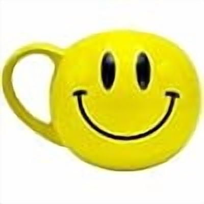 Island Dogs 22-Ounce Giant Smiley Face Round Ceramic Coffee Mug - Fun Novelty
