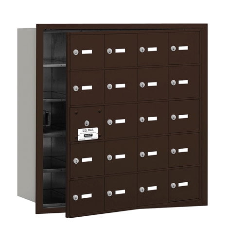 4B  Horizontal Mailbox (Includes Master Commercial Lock) - 20 A Doors (19 usable) - Bronze - Front Loading - Private Access