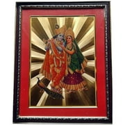 Favors Handicraft 18" x 16" 24 Carat Gold Plated Radha Krishna Picture Frame