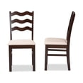 thumbnail image 4 of Baxton Studio Amara Mid-Century Modern Cream Fabric and Dark Brown Finished Wood 2-Piece Dining Chair Set, 4 of 7