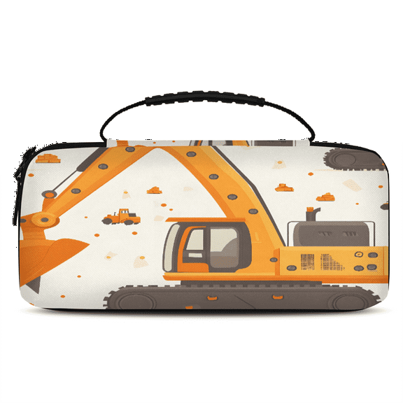 Herdesigns Excavator Carry Case Compatible with Nintendo Switch OLED Model 2021/Switch 2017, Truck Protective Travel Switch Carrying Case with 20 Game Card Slots for Switch Console & Accessories