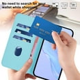 thumbnail image 4 of Allytechgroup Compatible with iPhone 16e Wallet Case, Built-in Lanyard Credit Card Holder PU Leather Flip Kickstand Protective Shockproof Cover Women Men for iPhone 16e, Skyblue, 4 of 8