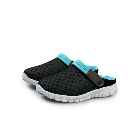 

Zodanni Unisex Beach Sandals Summer Clogs Slip On Mules Walking Casual Shoes House Mesh Adjustable Strap Slippers Black Blue 5