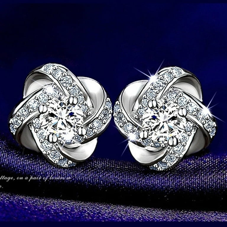 muxika Diamond Stud Earrings 925 Sterling Silver Valentine s Gifts