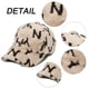 thumbnail image 3 of Gorras de béisbol para mujer, gorras de sol unisex de moda, gorras de verano e invierno de tamaño ajustable, gorra de béisbol de felpa de piel de conejo sintética con estampado del alfabeto, 3 of 5