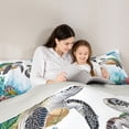 thumbnail image 5 of Feelyou Kawaii Sea Turtle Full Size Comforter Sets, Watercolor Ocean Coral Bedding Comforter Set, Teens Kids Boys Girls Reversible Bedding Sets, Lightweight Room Decor, 3 Pieces, 5 of 8