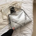 thumbnail image 4 of Bolso bandolera de cuero PU Moda Bolso de hombro simple Regalo de cumpleaños para niña (Plata) Likrtyny Para Estrenar, 4 of 9