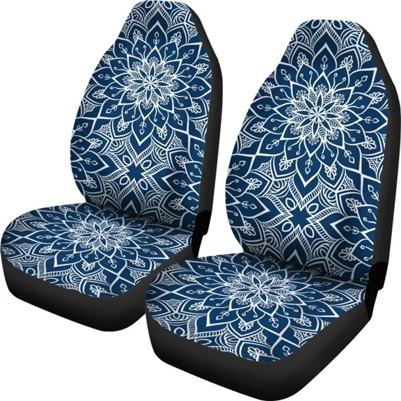 Boho Mandala Elephant Car Seat Cover | Universal Fit Seat Protectors For SUV and Car Bucket Seats