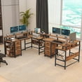 thumbnail image 4 of Vabches 67" L Shaped Computer Desk with LED Lights and Power Outlets, Reversible L Shaped Gaming Desk with 3 Drawers Hutch Monitor Stand, 4 of 8