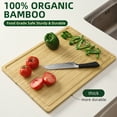 thumbnail image 5 of ATENOW 20"x15" Large Wood Cutting Board for Kitchen, Bamboo Cheese Charcuterie Board, Butcher Chopping Block, with Juice Grooves and Handles, 5 of 7