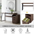 thumbnail image 6 of Home Office Computer Desk with Drawers/Hanging Letter-size Files, 65 inch Writing Study Table with Drawers, 6 of 9