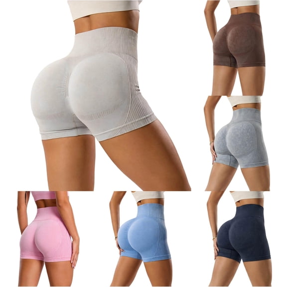xfsWaSs High Waist Yoga Shorts for Women Workout Gym Shorts Stretchy Lifting Fitness Athletic Short Pants Women's Biker Shorts