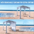 thumbnail image 3 of UPWELL Tienda de campaña de playa, toldo de fácil instalación, refugio solar, sombra de cabaña fresca con protección UV UPF 50+, sombrilla de playa portátil, muro solar al aire libre con bolsillos de, 3 of 5