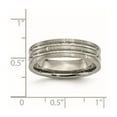 thumbnail image 2 of Titanium Polished Notched and Grooved 6mm Satin Band Ring Size 6.5 Ring for Women and Men, 2 of 2