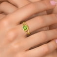 thumbnail image 4 of Gem Stone King 1.45 Ct Round Green Peridot 18K Rose Gold Plated Silver Ring, 4 of 6