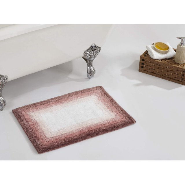 Better Trends - Alfombrillas De Baño 100% Algodón, Colección Torrent, Color Rosa, Absorbentes Y Lavables A Máquina, Alfombrillas De Baño Para Bañeras, Duchas De Lluvia Y Debajo Del Fregadero, 21 X 34