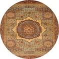 thumbnail image 1 of Ahgly Company Machine Washable Indoor Round Abstract Peru Brown Area Rugs, 4' Round, 1 of 7