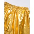 thumbnail image 6 of inlzdz Kids Girls Shiny Metallic Hip Hop Jazz Dance Pants Elastic Waist Wide Leg Trousers Streetwear Gold 110, 6 of 7