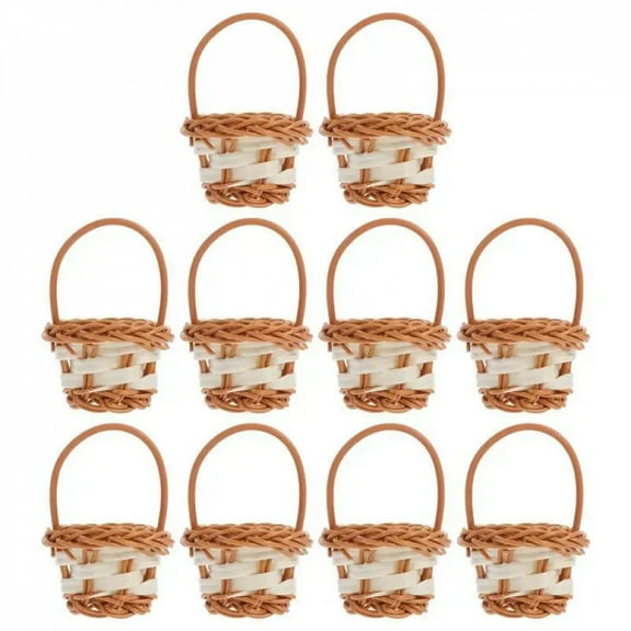 Basket Mini Baskets Flower Small For Woven Wicker Miniature With Picnic Girl Handle Gift Favors Storage Rattan Tiny Decorative