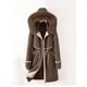 thumbnail image 2 of Three Wears-Parka de piel de longitud media para mujer, forro interior desmontable, Abrigo acolchado de algodón, ropa de abrigo de talla grande 3XL, 2 of 5