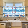 thumbnail image 2 of Yayeee Kitchen Curtains Tier Set of 2 Light Filtering 57"x24" Over Sink Window Panels, Yellow Sailboats, 2 of 7