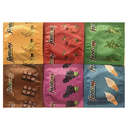 Fantasy Flavored Condoms Pack 24 Condoms : Variety of Flavors Such As Vanilla, Strawberry, Mint, Grape, Chocolate, and