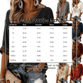 thumbnail image 2 of Crew Neck Sweatshirts for Women 3/4 Sleeve Vintage Witch Broom Graphic Pullover Distressed Casual Fall Halloween Festival Events Top Dark Blue XXXXL, 2 of 3