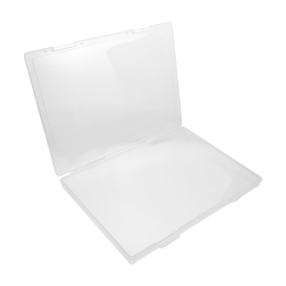 NICEXMAS Transparent Plastic Organizer Box with Lid for Document and Craft Storage