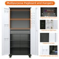 thumbnail image 6 of Aobabo 71" H Metal Garage Cabinet with Wheels with 5 Pegboards & 1 Drawer,Lockable Steel Tool Storage Cabinet for Garage,Home,Office,Warehouse,Assembly Required,Black+Gray, 6 of 12