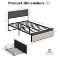 thumbnail image 2 of Bed Frame with Headboard and 2 Storage Drawers, Linen Upholstered Platform Bed Frame with Strong Metal Slats Support, Noise Free Mattress Foundation, No Box Spring Needed, 2 of 9