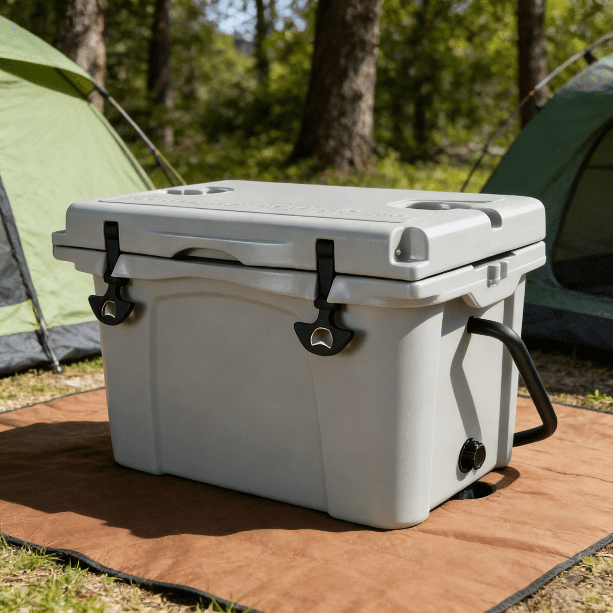 25QT Portable Cooler, Insulated Hard Cooler with Bottle Opener, Cup Holder, Forming Ruler, Travel, Beach, Camping, Fishing   WL