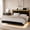 Black, variant on Einhomn Full Size Floating Bed Frame with Wood Storage Headboard, LED Light & Charging Station, Black