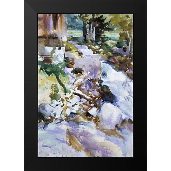 Sargent, John Singer 11x14 Black Modern Framed Museum Art Print Titled - Rushing Brook